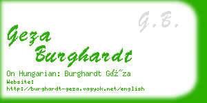 geza burghardt business card